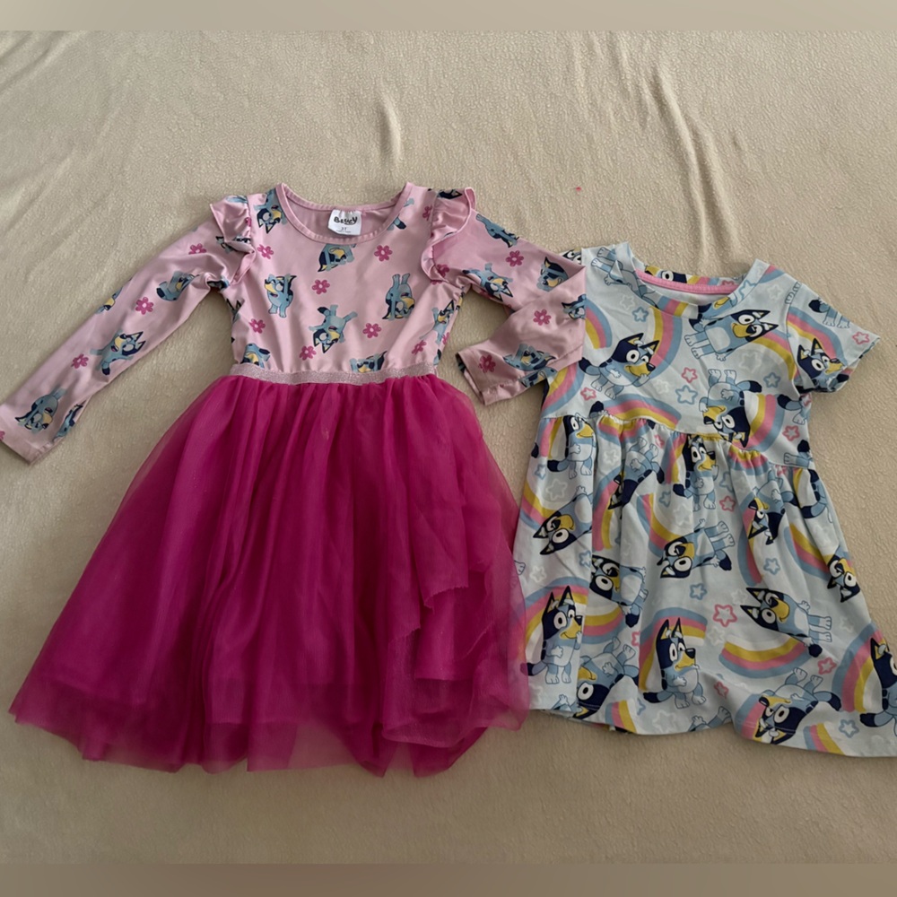 Pink and Blue Kids Casual Dress Set